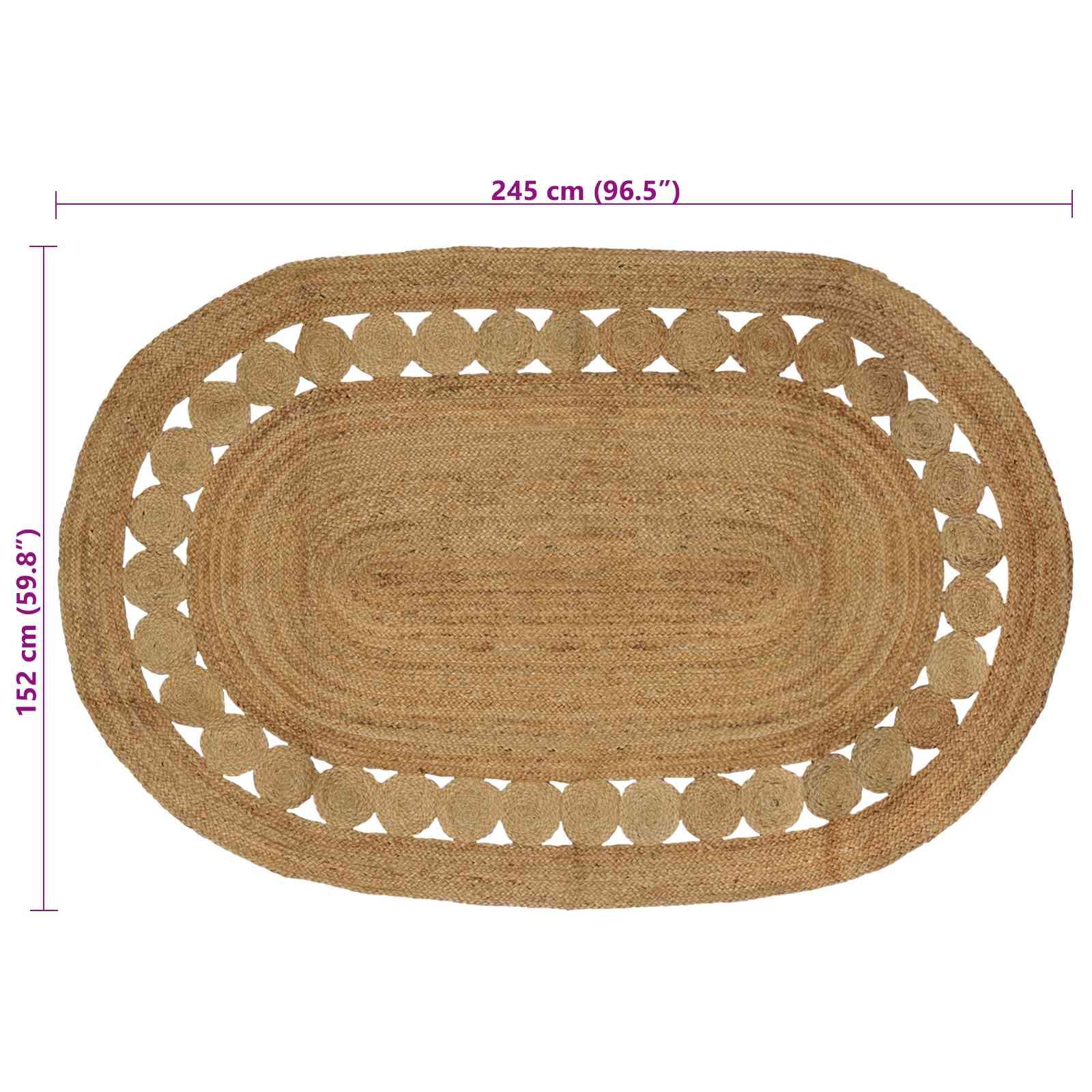 Tapijt Bruin 152 x 245 cm Jute image 7