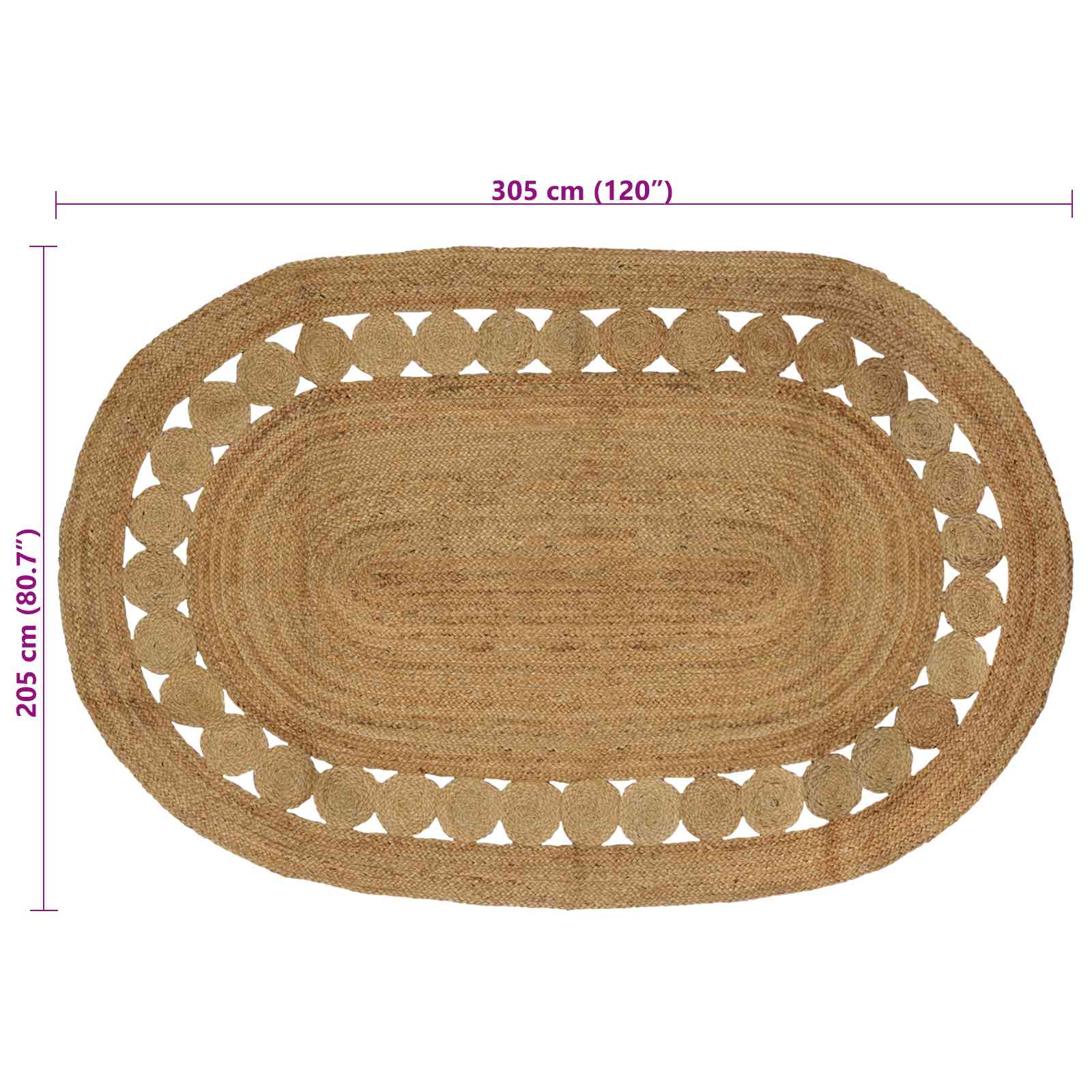 Tapijt Bruin 205 x 305 cm Jute image 7