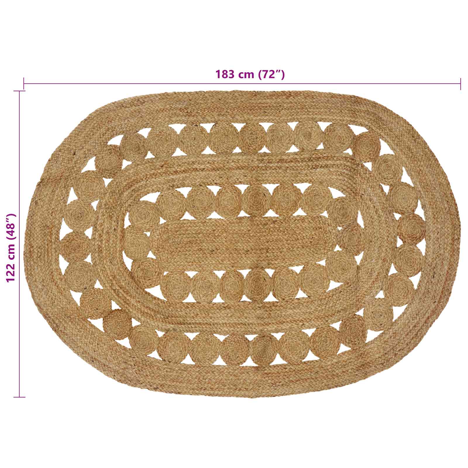 Tapijt Bruin 122 x 183 cm Jute image 7