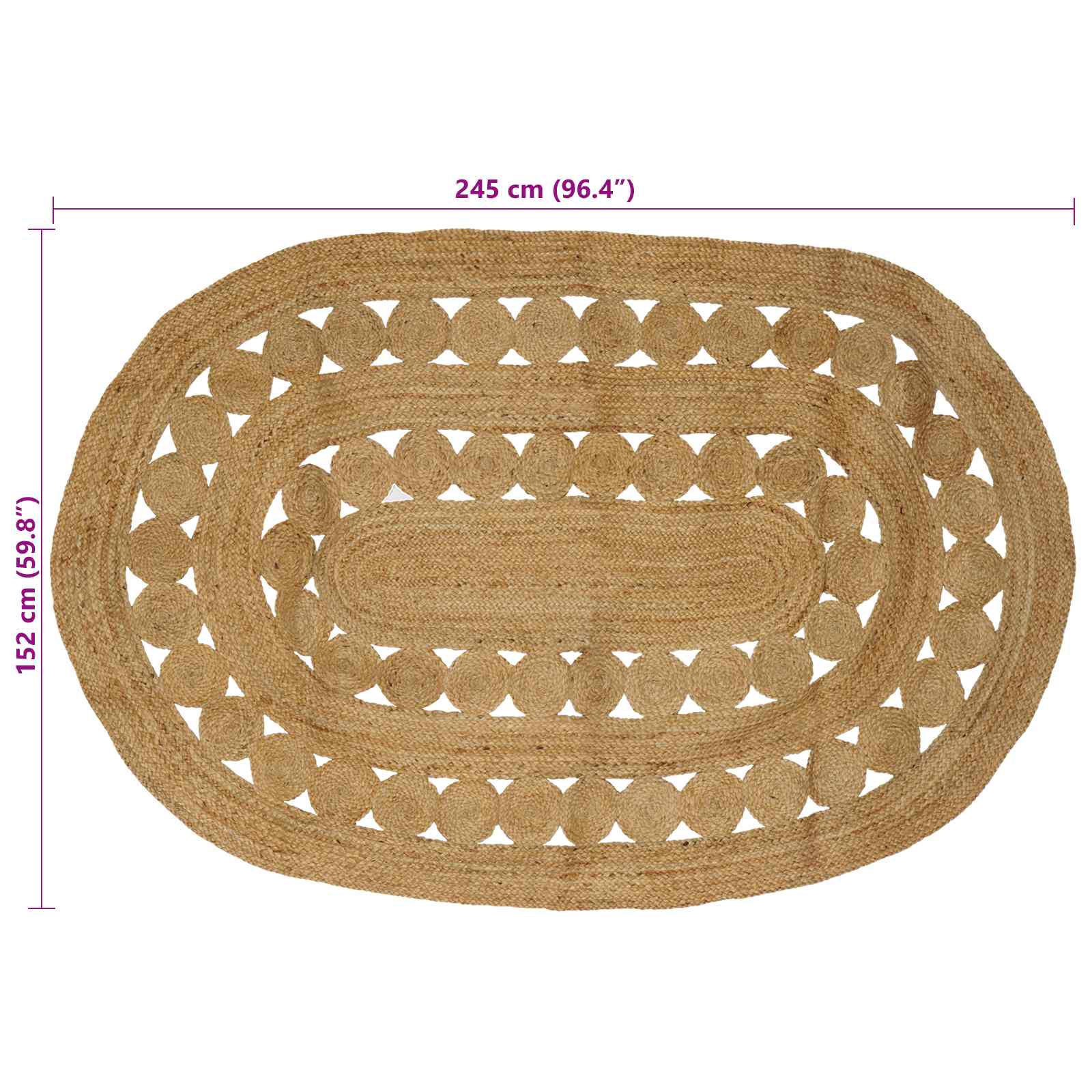 Tapijt Bruin 152 x 245 cm Jute image 7