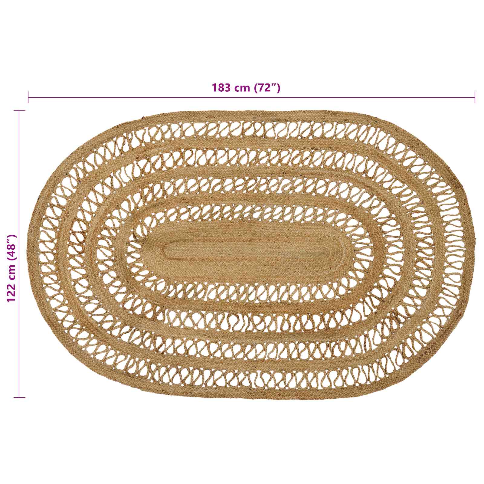 Tapijt Bruin 122 x 183 cm Jute image 7