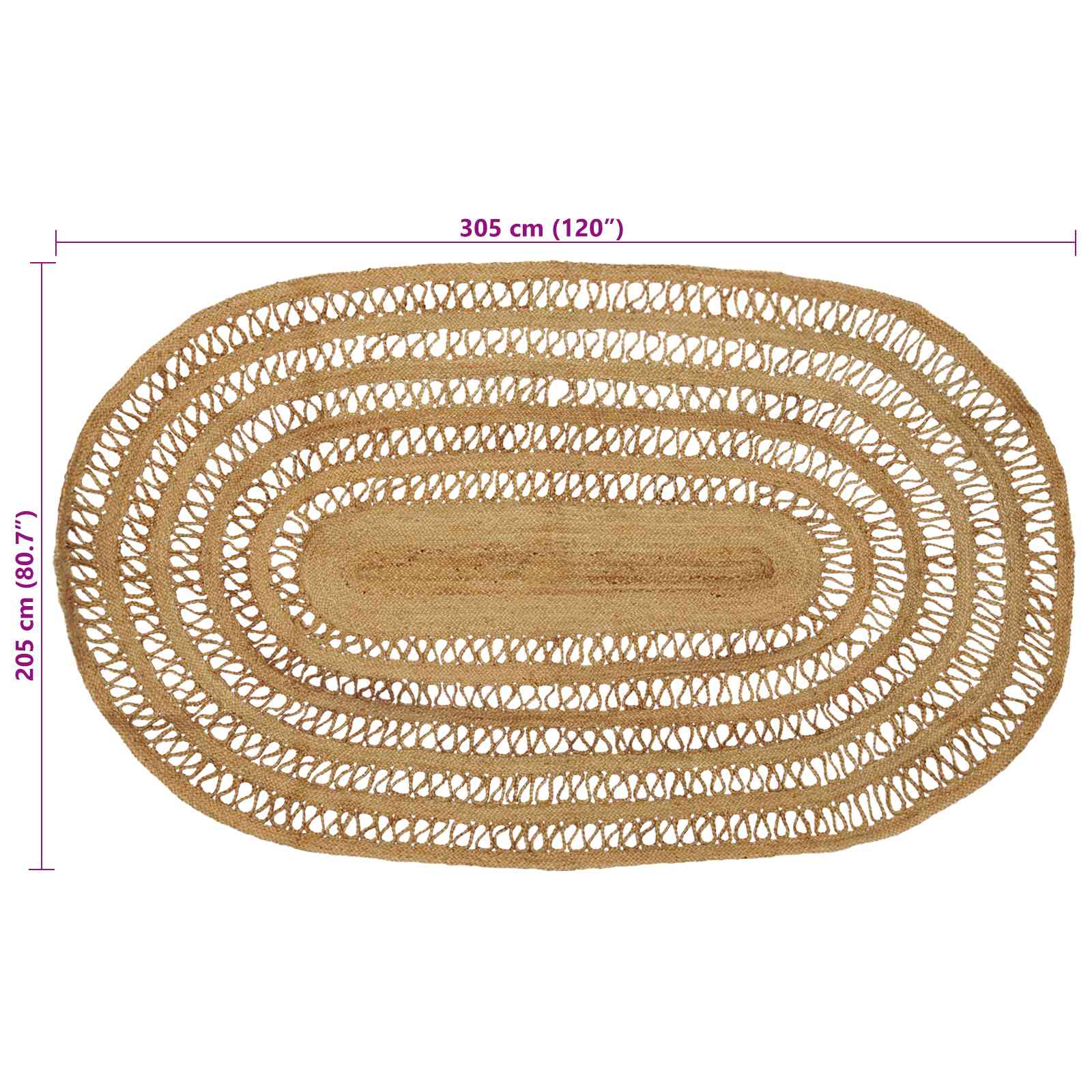 Tapijt Bruin 205 x 305 cm Jute image 7