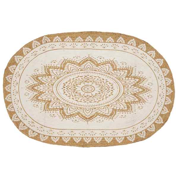 vidaXL Alavaibad Lilled Looduslik valge print 152 x 245 cm dužuut