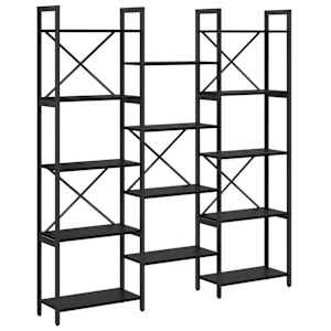 vidaXL Raamatukapp 156 x 25 x 167 cm Tehispuit Must tamm