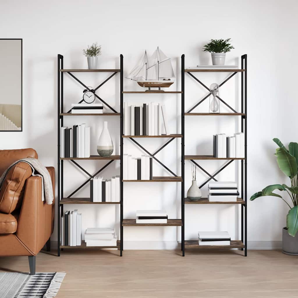 Bogreol Røget eg 156 x 25 x 167.5 cm Konstrueret træ