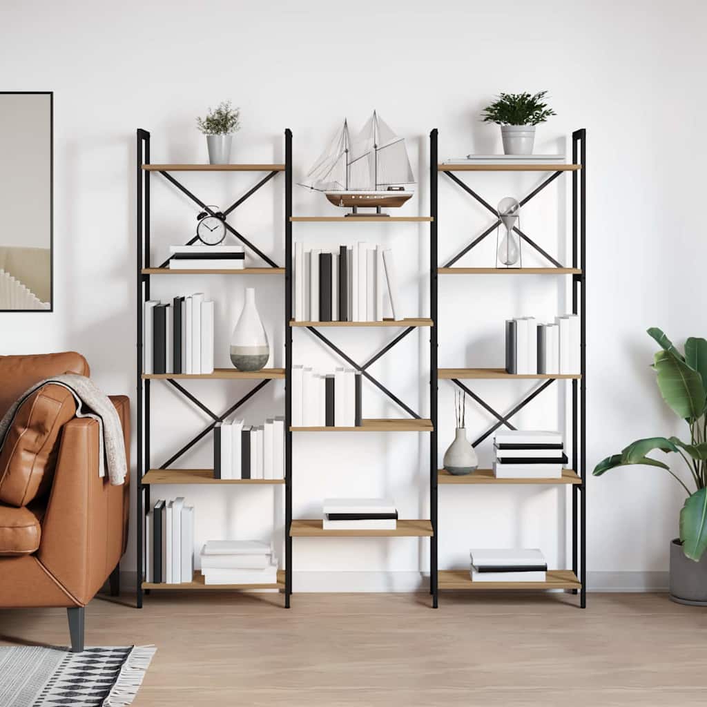 Raamatukapp käsitöötamm 156 x 25 x 167.5 cm Tehispuit