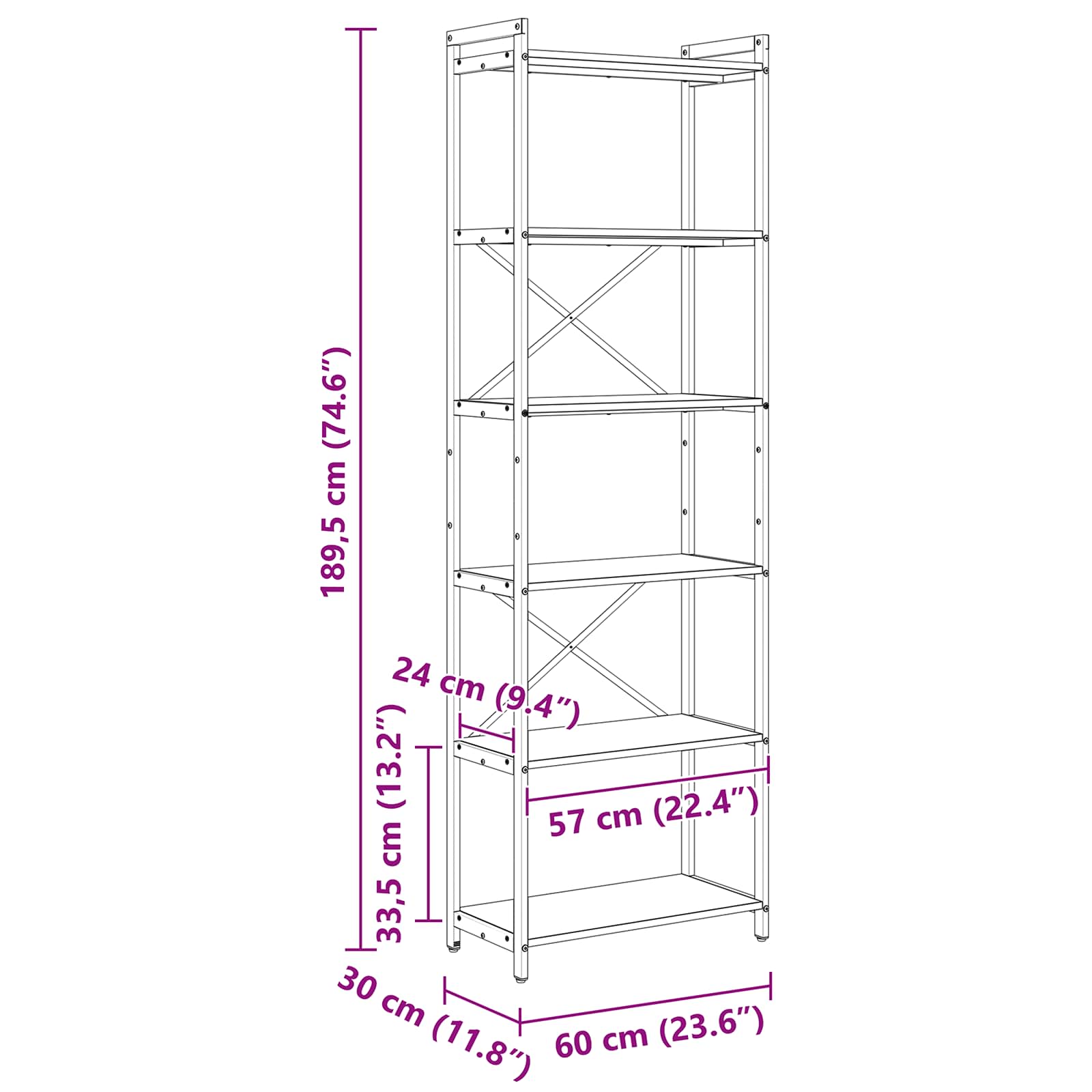 Raamatukapp Hall Sonoma 40 x 30 x 85 cm Tehispuit 97 Kõik vajalik sinu aeda ja koju! Raamatukapp Hall Sonoma 40 x 30 x 85 cm Tehispuit - Image 11