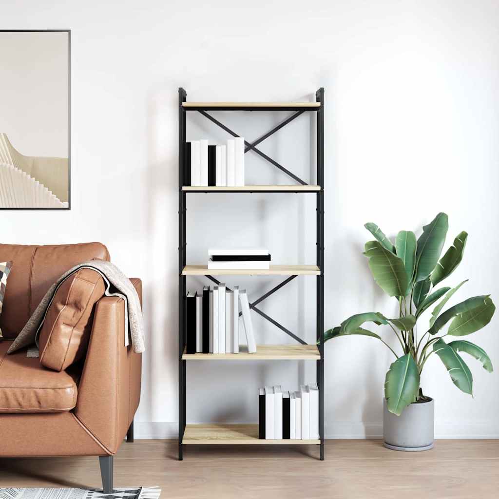 Bogreol Sonoma-eg 60 x 30 x 153 cm Konstrueret træ