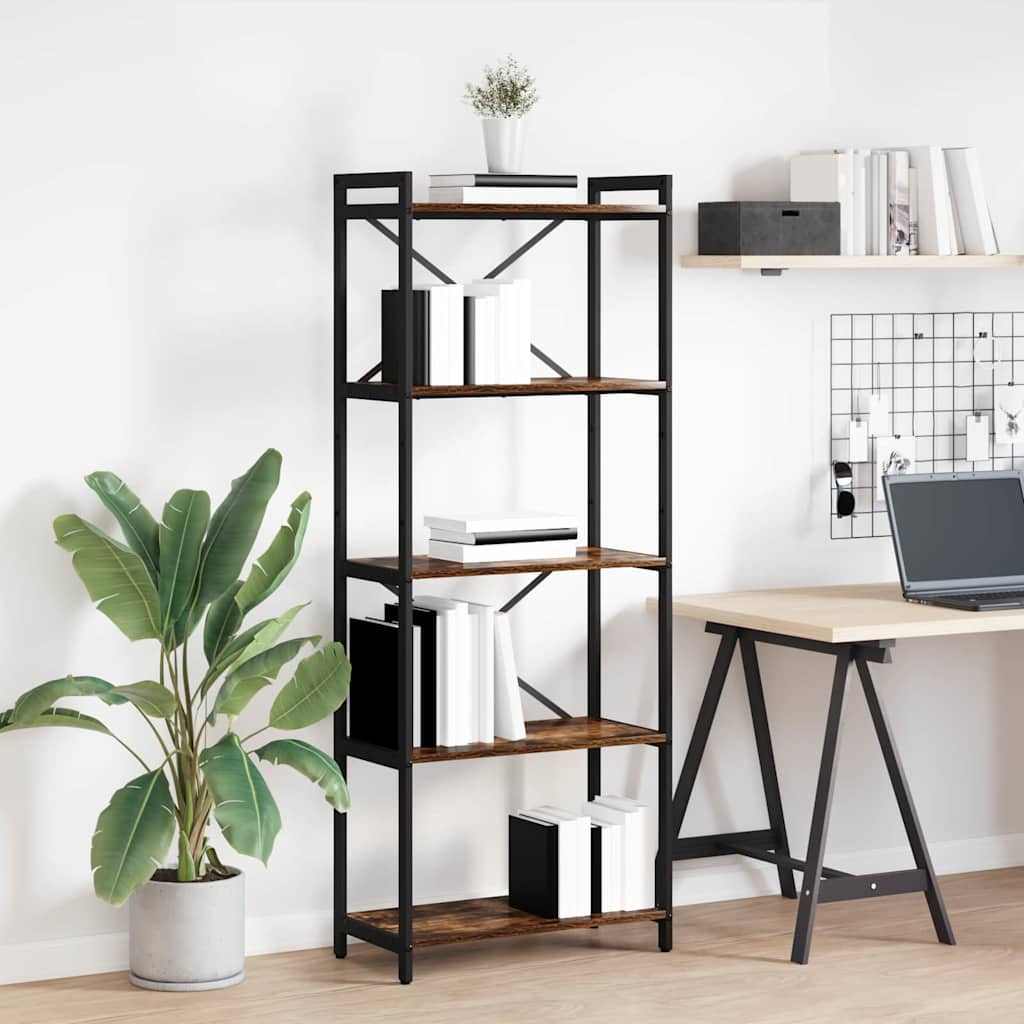vidaXL Bibliotecă Stejar afumat 60 x 30 x 153 cm Lemn compozit