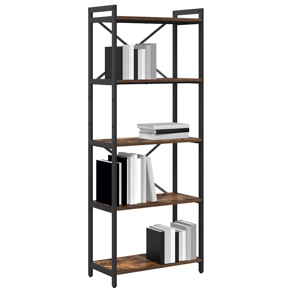 vidaXL Boekenkast Gerookt eiken 60 x 30 x 153 cm Bewerkt hout