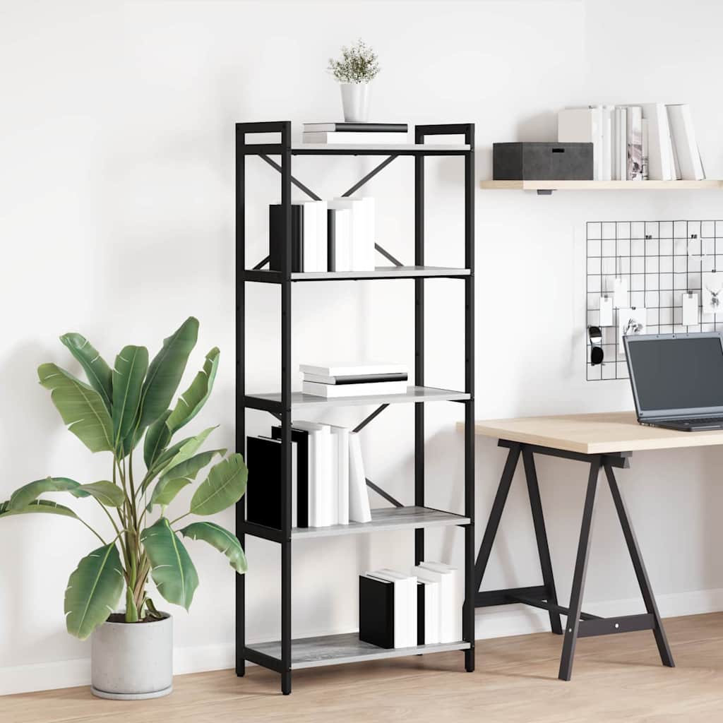 vidaXL Bibliotecă sonoma gri 60 x 30 x 153 cm Lemn compozit