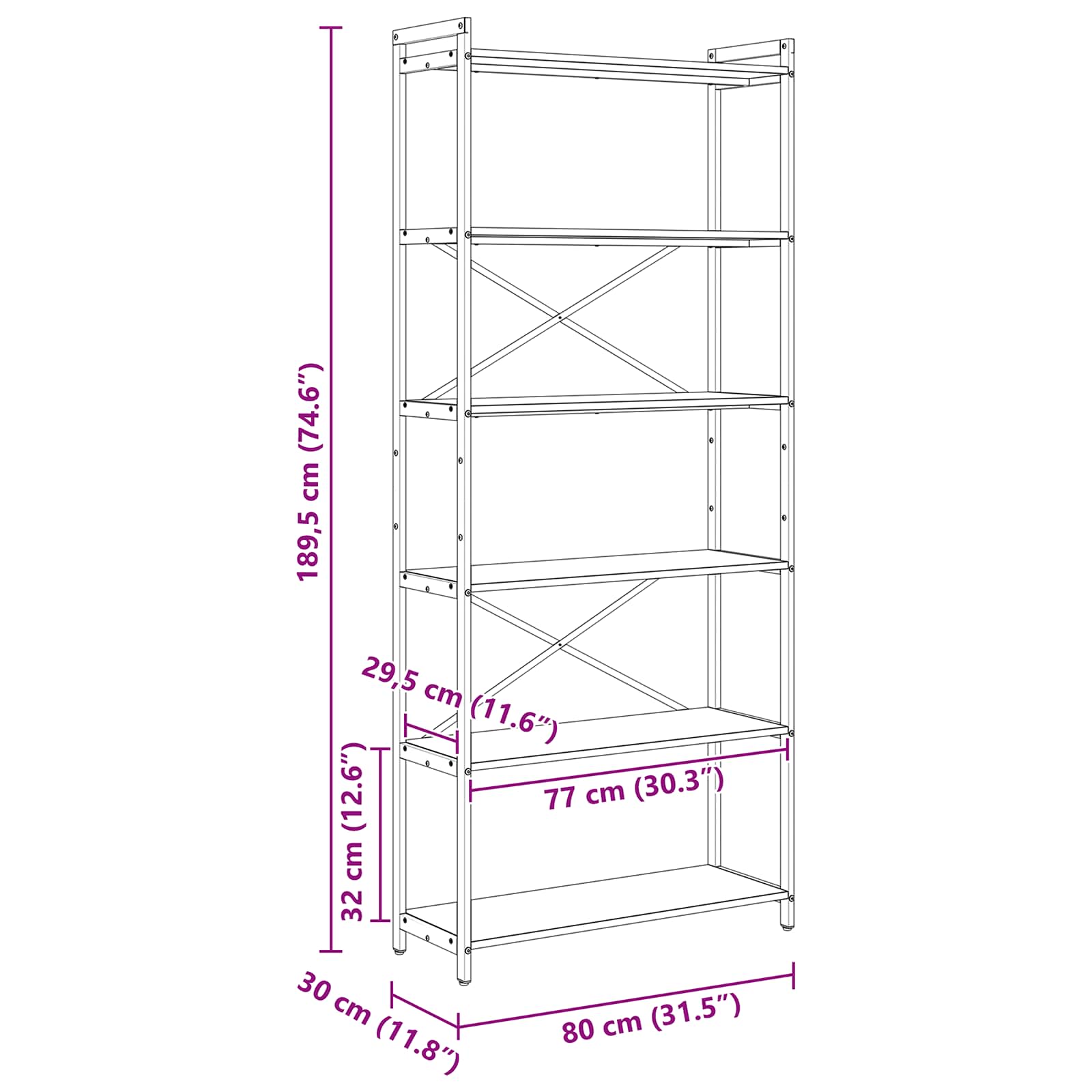 Raamatukapp Suitsetatud tamm 40 x 30 x 85 cm Tehispuit 34 Kõik vajalik sinu aeda ja koju! Raamatukapp Suitsetatud tamm 40 x 30 x 85 cm Tehispuit - Image 11