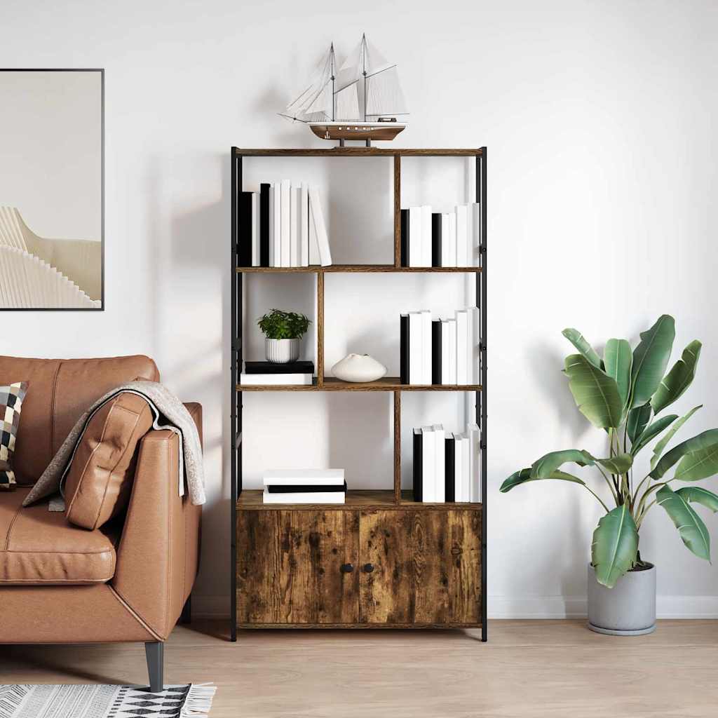Bogreol Røget eg 80 x 30 x 155,5 cm Konstrueret træ