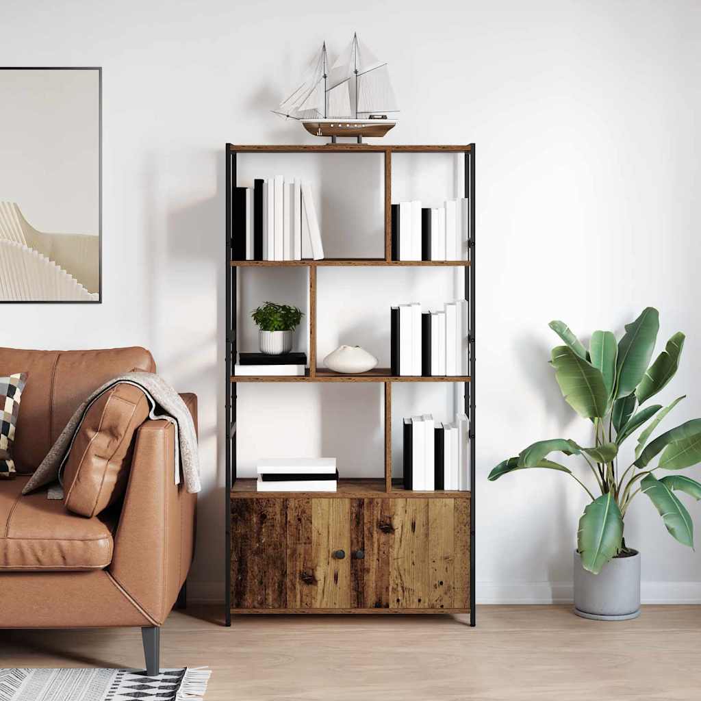 Bogreol Gammelt træ 80 x 30 x 155,5 cm Konstrueret træ