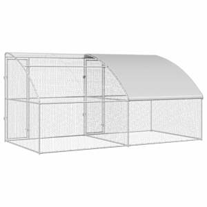 Klec na kuřata 2 pcs Stříbrná 400 x 200 x 200 cm Ocel a PE - obrázek 6