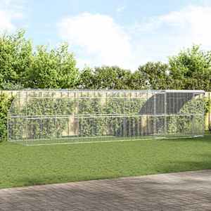 Kletka za piščance 4 pcs srebrna 800 x 200 x 200 cm Jeklo in PE