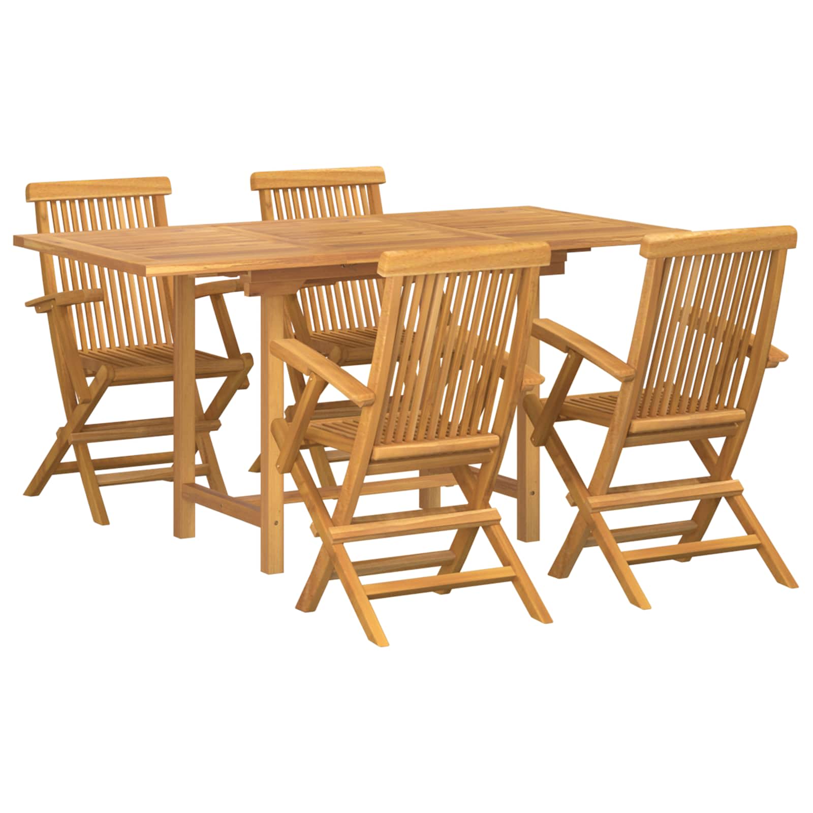 vidaXL Set de masă pentru grădină 5 pcs Maro Lemn solid de tec