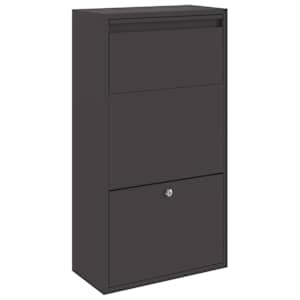 vidaXL Pakiautomaat ladustamisega uksega Must 44 x 22 x 82 cm Teras