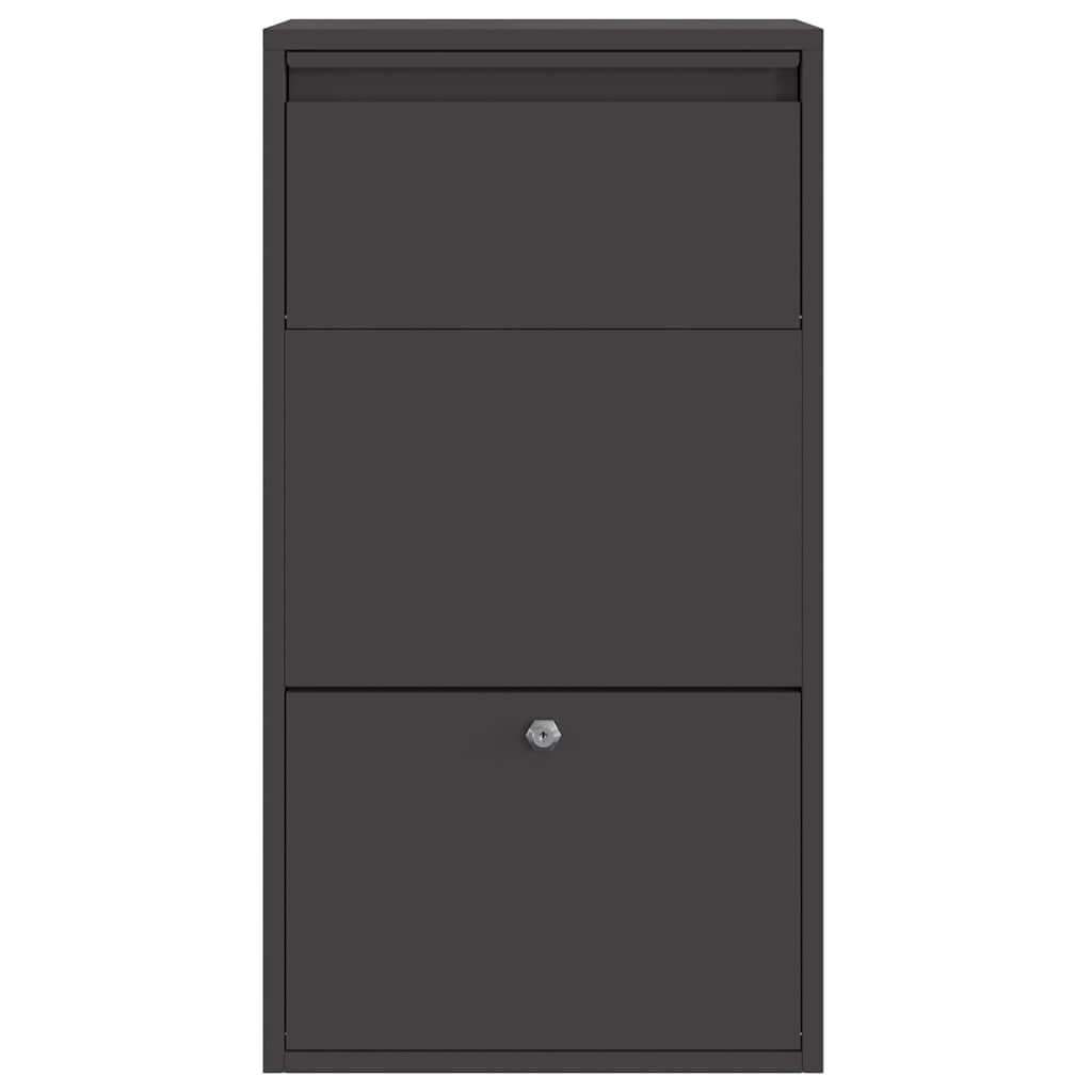 Pakket inwerp box met opslag Zwart 44 x 22 x 82 cm Staal image 5