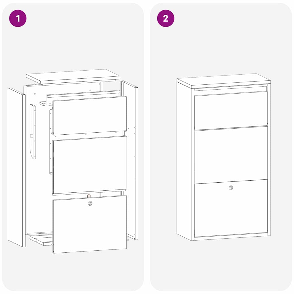 Pakket inwerp box met opslag Olijf Groen 44 x 22 x 82 cm Staal image 10