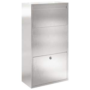 vidaXL Pakiautomaat uksega H&otilde;bedane 44 x 22 x 82 cm Roostevaba teras