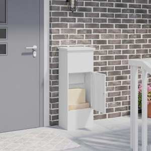 Škatla za dostavo z vrati Bela 44,5 x 29 x 110,5 cm Jeklo