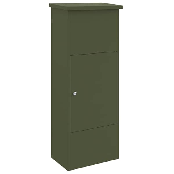 vidaXL Pakiautomaat uksega Oliiviroheline 44,5 x 29 x 110,5 cm Teras