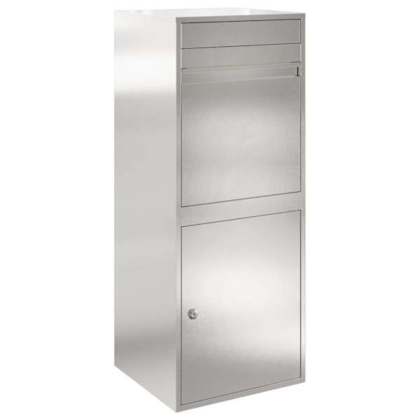 vidaXL Pakiautomaat uksega H&otilde;bedane 41 x 38 x 103 cm Roostevaba teras