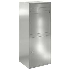 vidaXL Pakiautomaat uksega H&otilde;bedane 41 x 38 x 103 cm Tsingitud teras