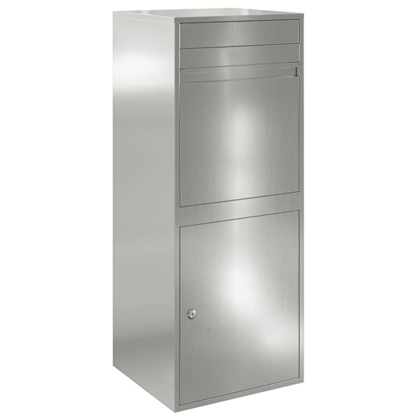 vidaXL Pakiautomaat uksega H&otilde;bedane 41 x 38 x 103 cm Tsingitud teras