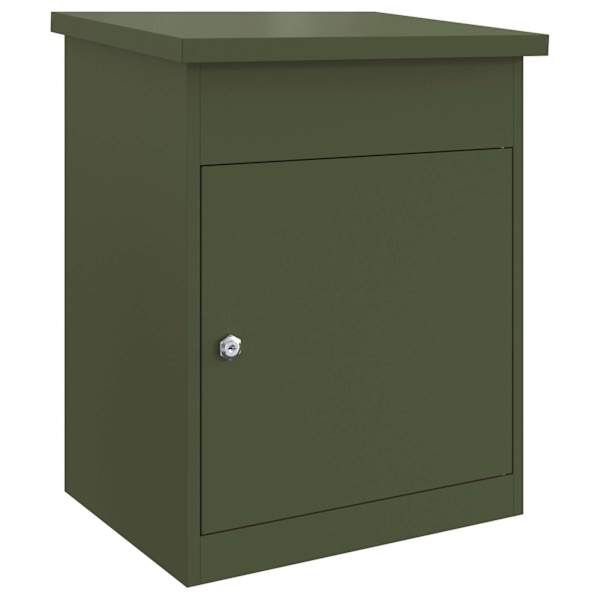 vidaXL Pakiautomaat uksega Oliiviroheline 47,5 x 38 x 59 cm Teras