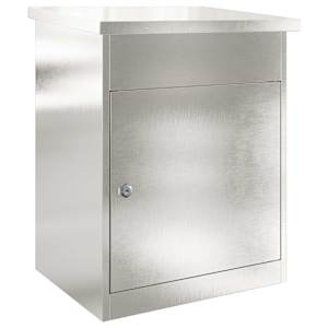 vidaXL Pakiautomaat uksega H&otilde;bedane 47,5 x 38 x 59 cm Roostevaba teras