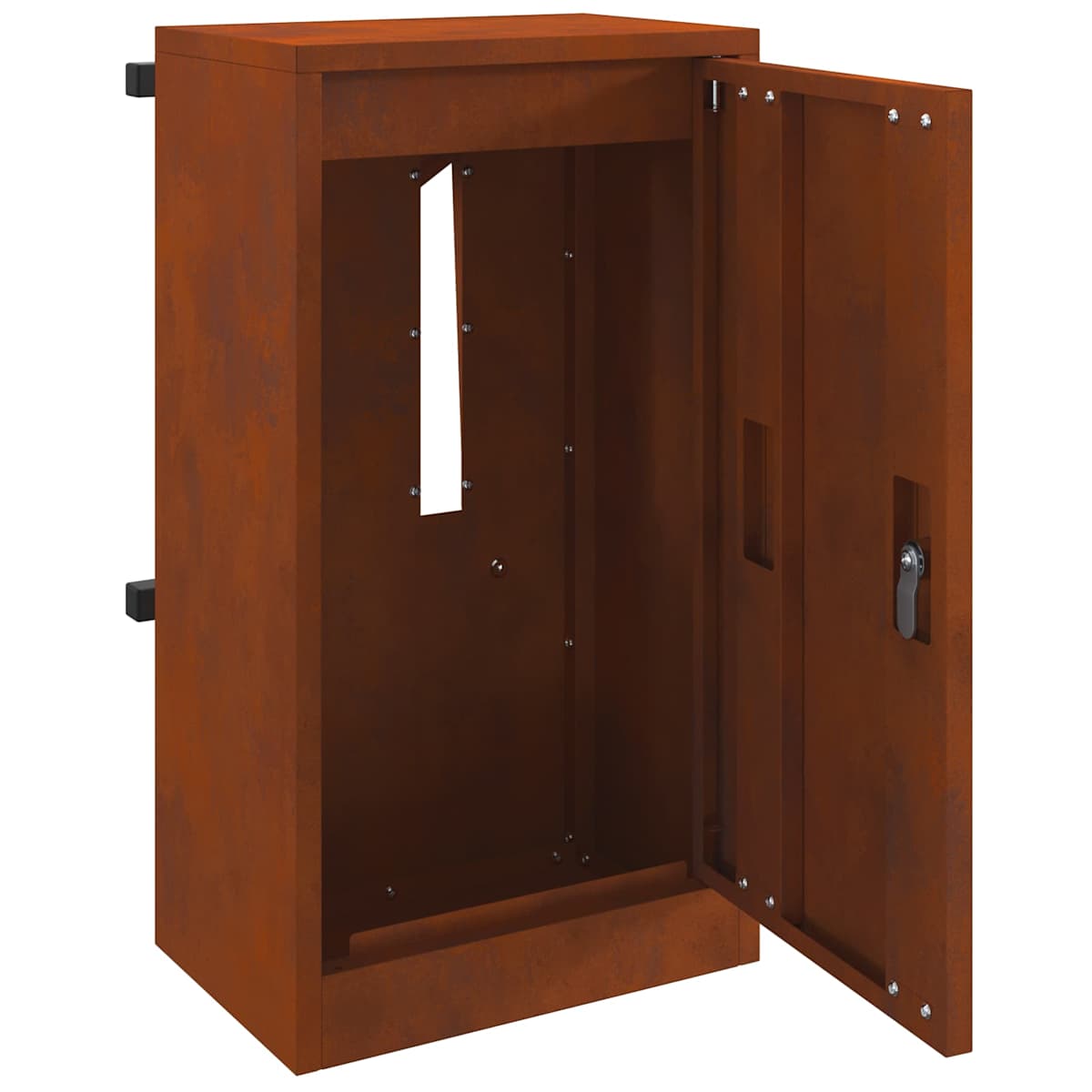 Postkasse med opbevaring Rusten 30 x 20 x 55 cm Cortenstål - Billede 4