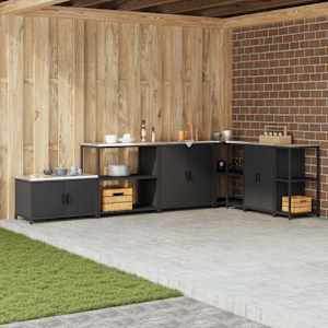 Shramba za kuhinjo s polico Črna 60 x 50 x 92 cm Jeklo