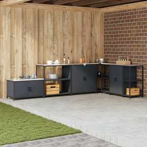 Shramba za kuhinjo s polico Antracit 60 x 50 x 92 cm Jeklo