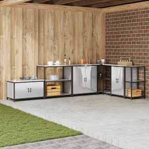 Shramba za kuhinjo s polico srebrna 60 x 50 x 92 cm Jeklo