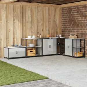 Shramba za kuhinjo s polico srebrna 60 x 50 x 92 cm Jeklo