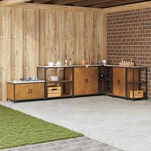 Shramba za kuhinjo s polico Rjav 60 x 50 x 92 cm Jeklo