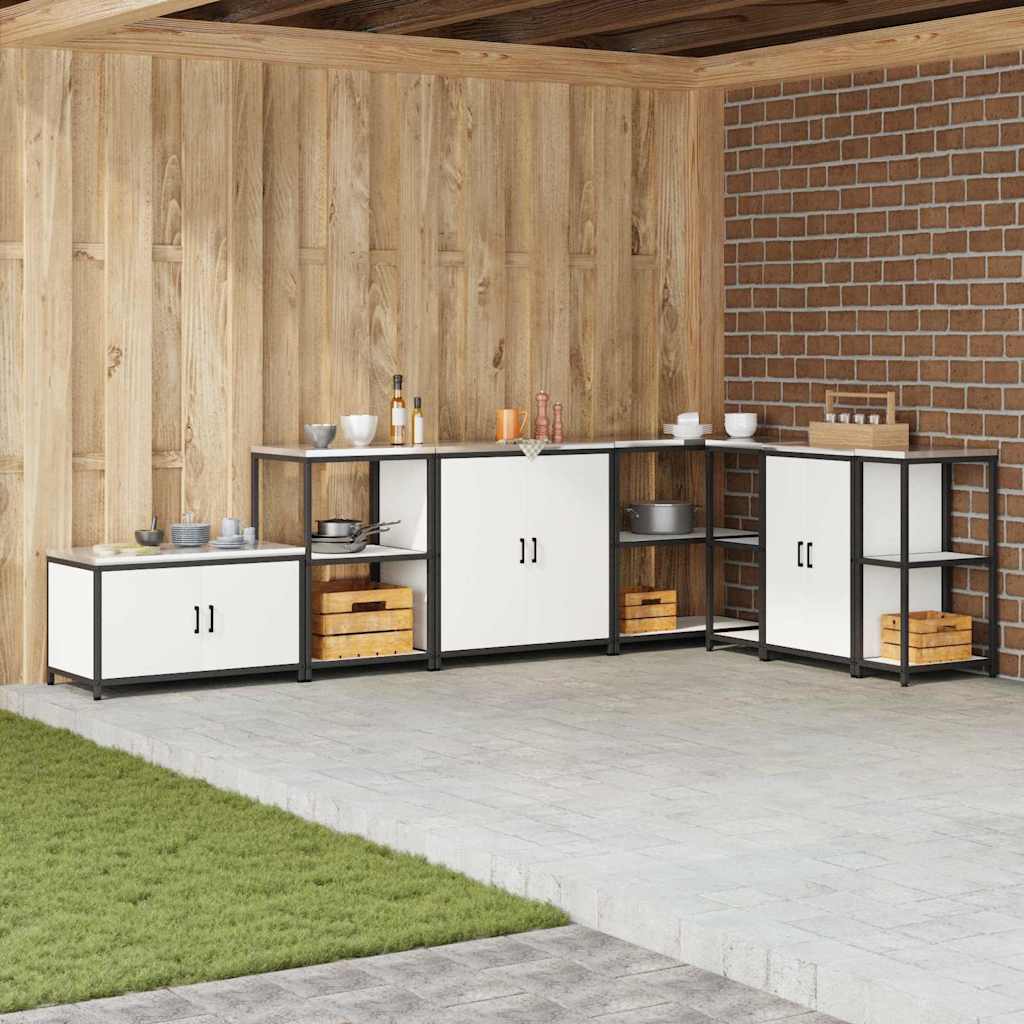 Køkkenopbevaringshylde med hylde med opbevaring Hvid 60 x 50 x 92 cm Stål