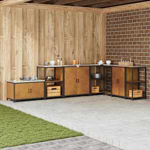 Shramba za kuhinjo s polico Rjav 60 x 50 x 92 cm Jeklo