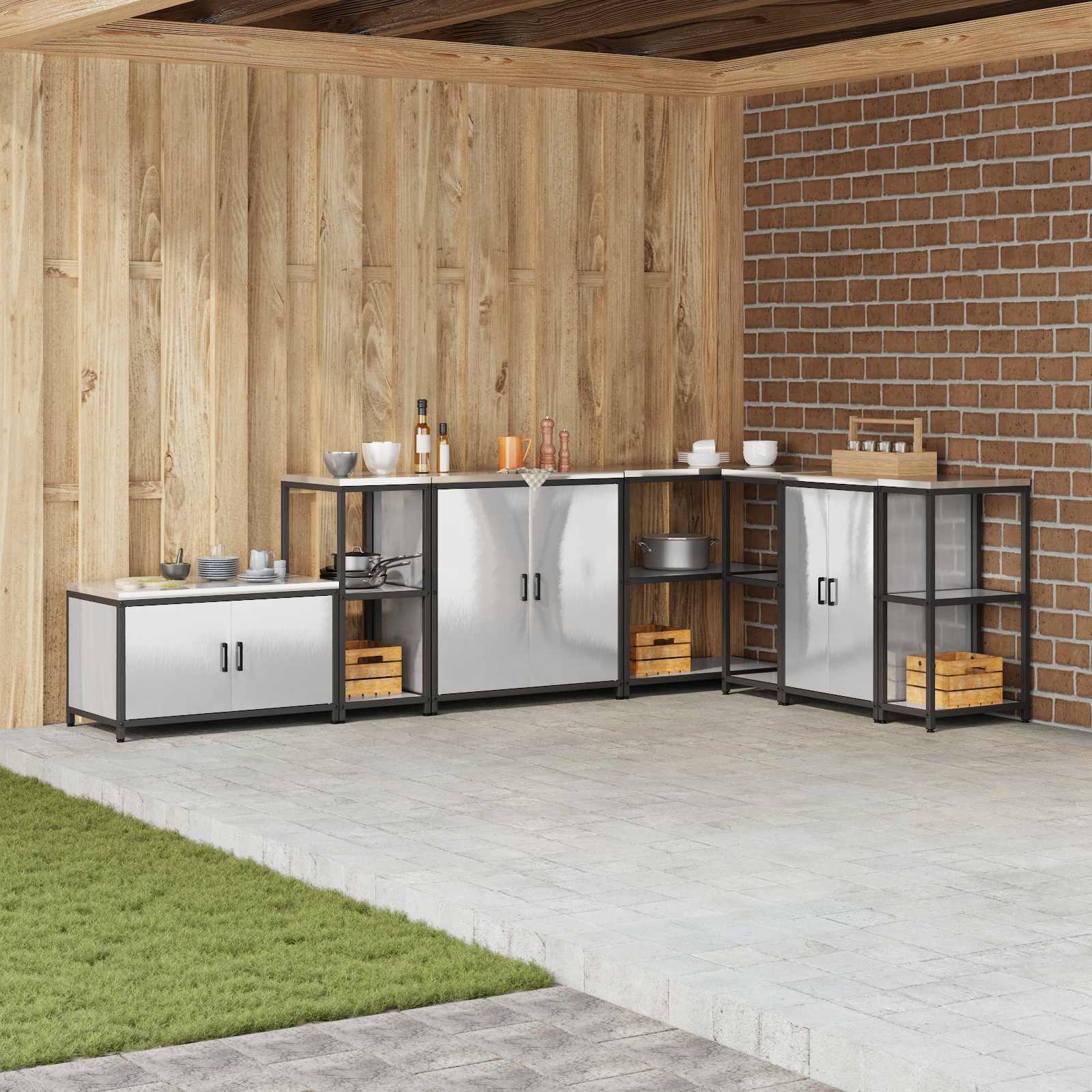 vidaXL Depozitare pentru bucătărie Argintiu 40 x 50 x 92 cm Oțel