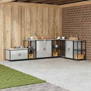 Shramba za kuhinjo s polico srebrna 60 x 50 x 92 cm Jeklo