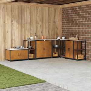 Shramba za kuhinjo s polico Rjav 60 x 50 x 92 cm Jeklo