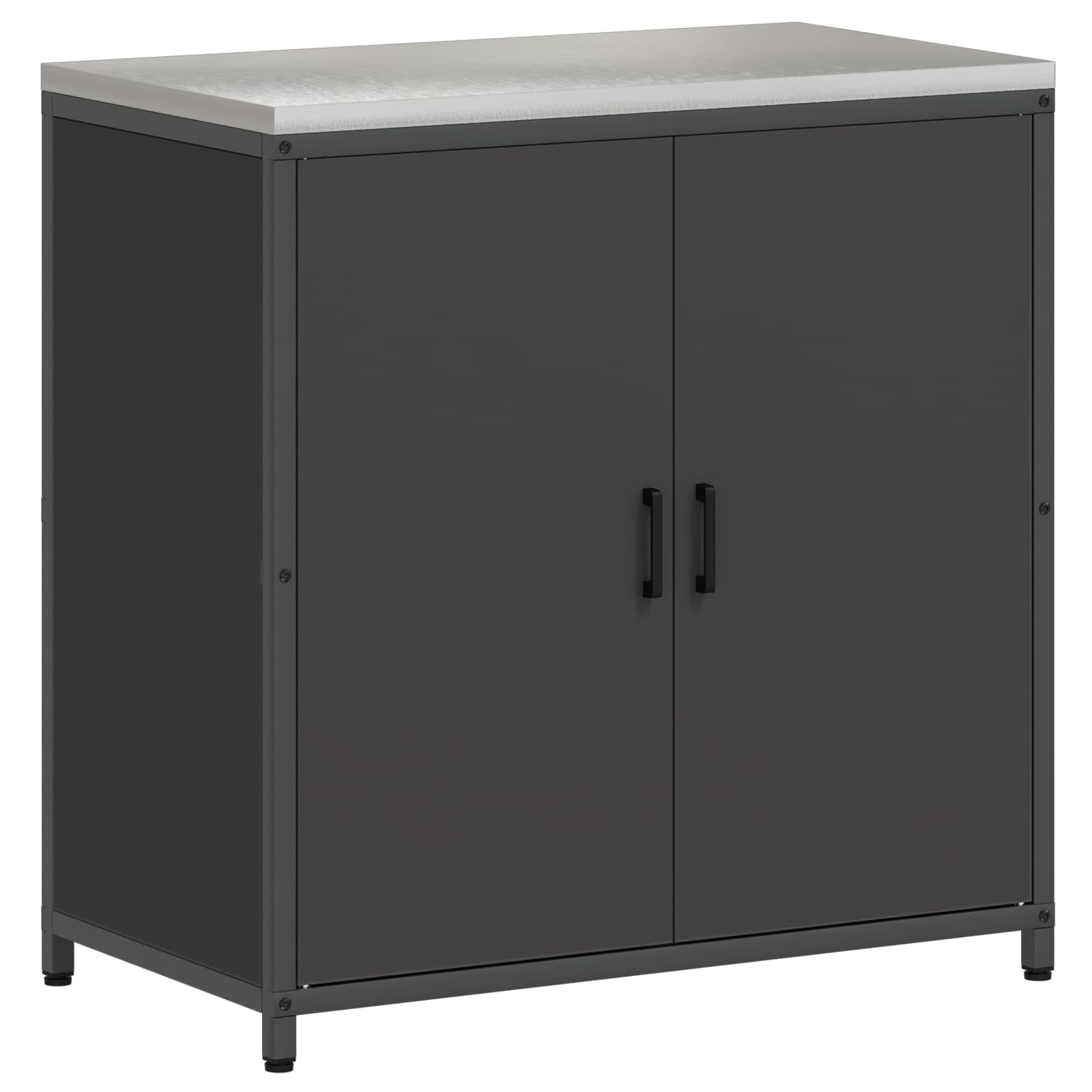 VidaXL Keukenopslag Met Plank Met Opslag Zwart 60 X 50 X 92 Cm Staal