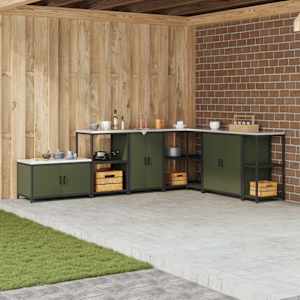 Shramba za kuhinjo s polico Oljčno zelena 60 x 50 x 92 cm Jeklo