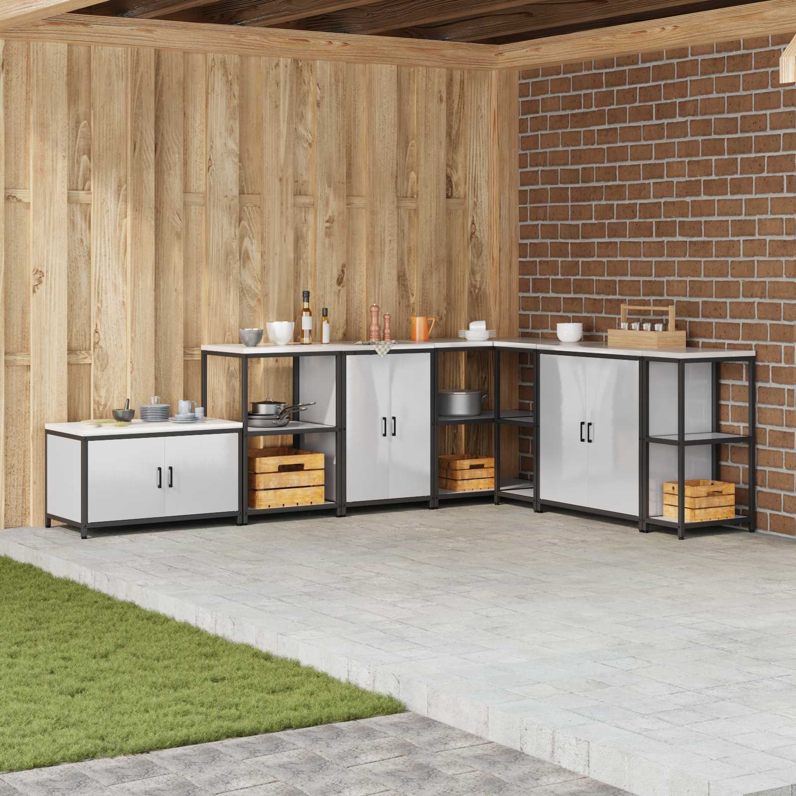 vidaXL Depozitare pentru bucătărie Argintiu 60 x 50 x 92 cm Oțel