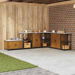 Shramba za kuhinjo s polico z vrati Rjav 60 x 50 x 92 cm Jeklo