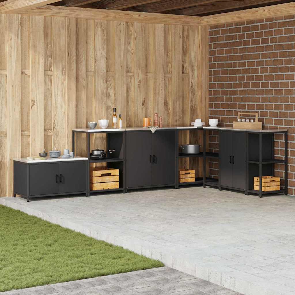 Köögivarustuse Kapp riiuliga ladustamisega uksega Must 60 x 50 x 92 cm Teras