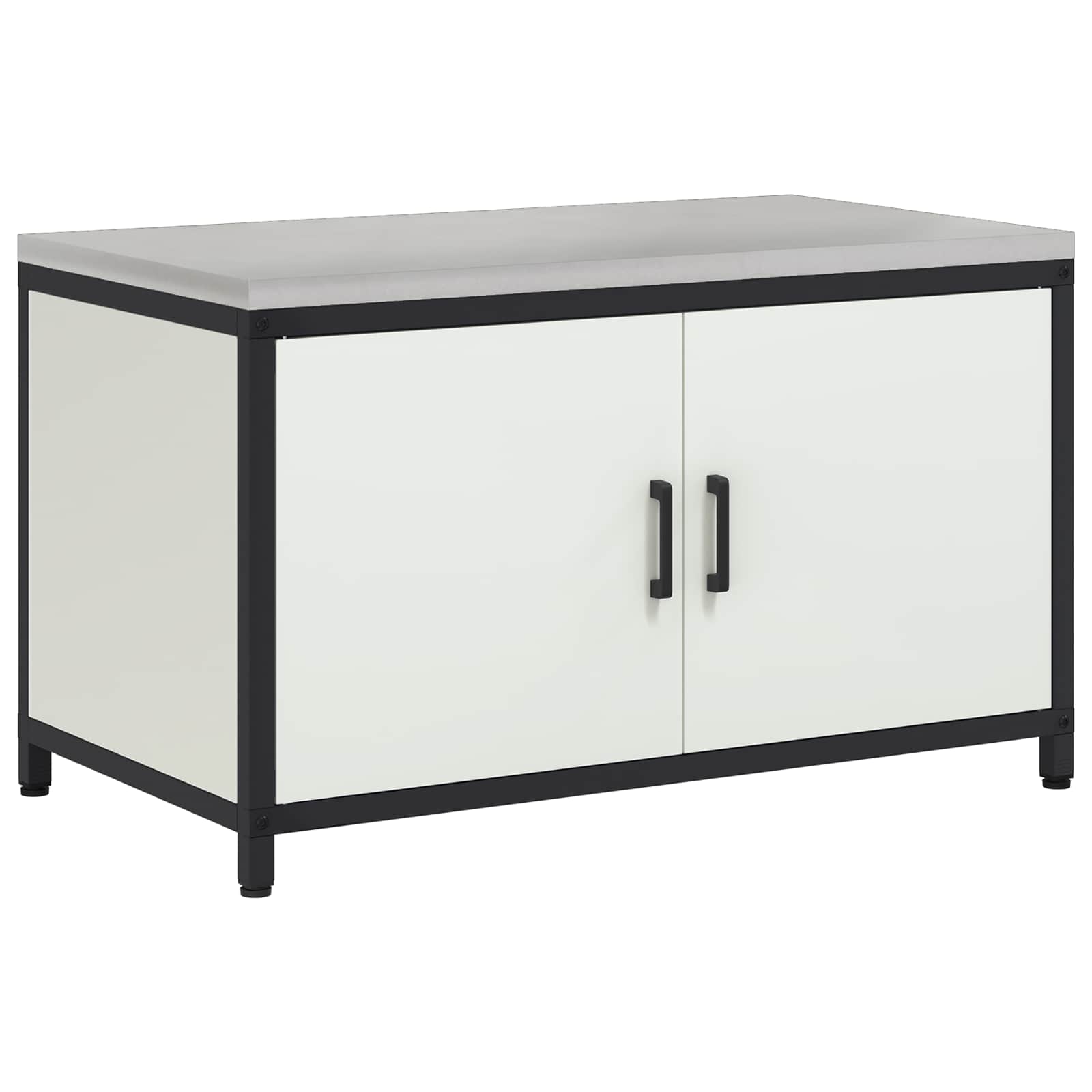 VidaXL Keukenopslag Met Plank Met Opslag Wit 60 X 50 X 92 Cm Staal