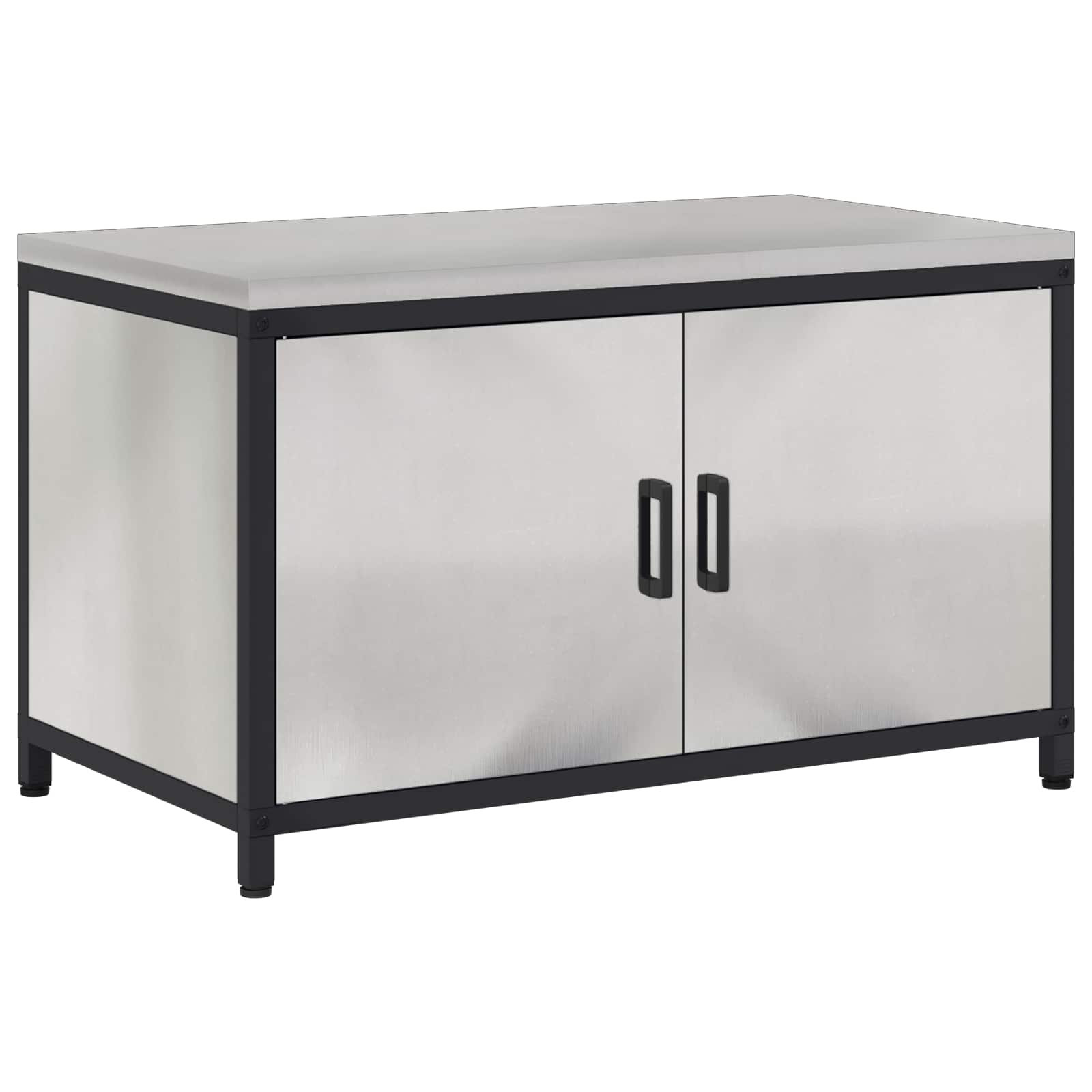 VidaXL Keukenopslag Met Plank Met Opslag Zilver 60 X 50 X 92 Cm Staal